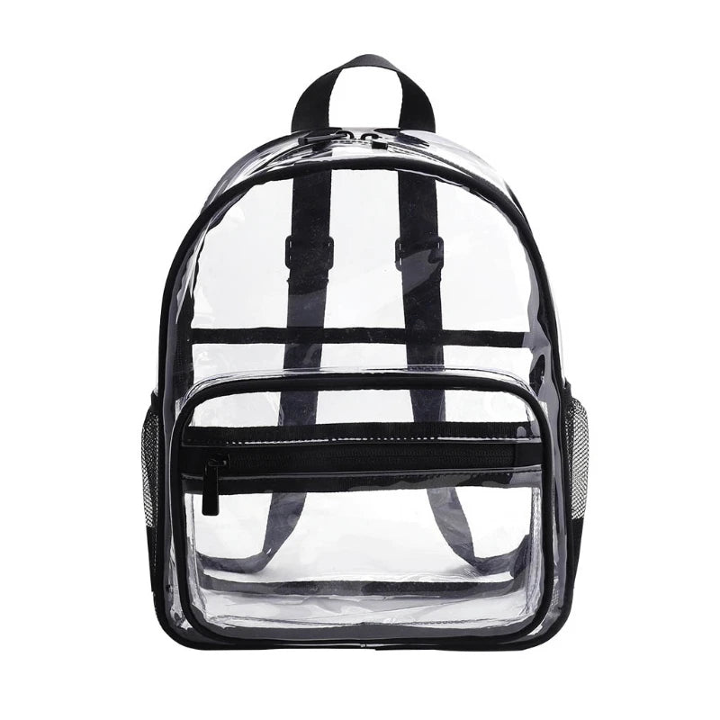 Women's Transparent Waterproof PVC Backpack - Stylish Clear Bag for College Students