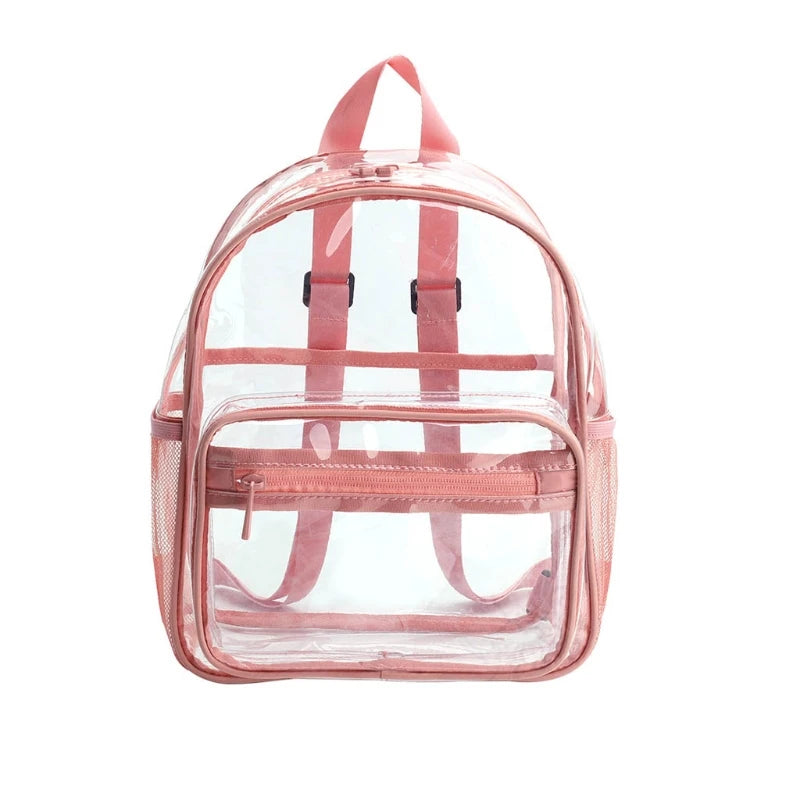 Women's Transparent Waterproof PVC Backpack - Stylish Clear Bag for College Students