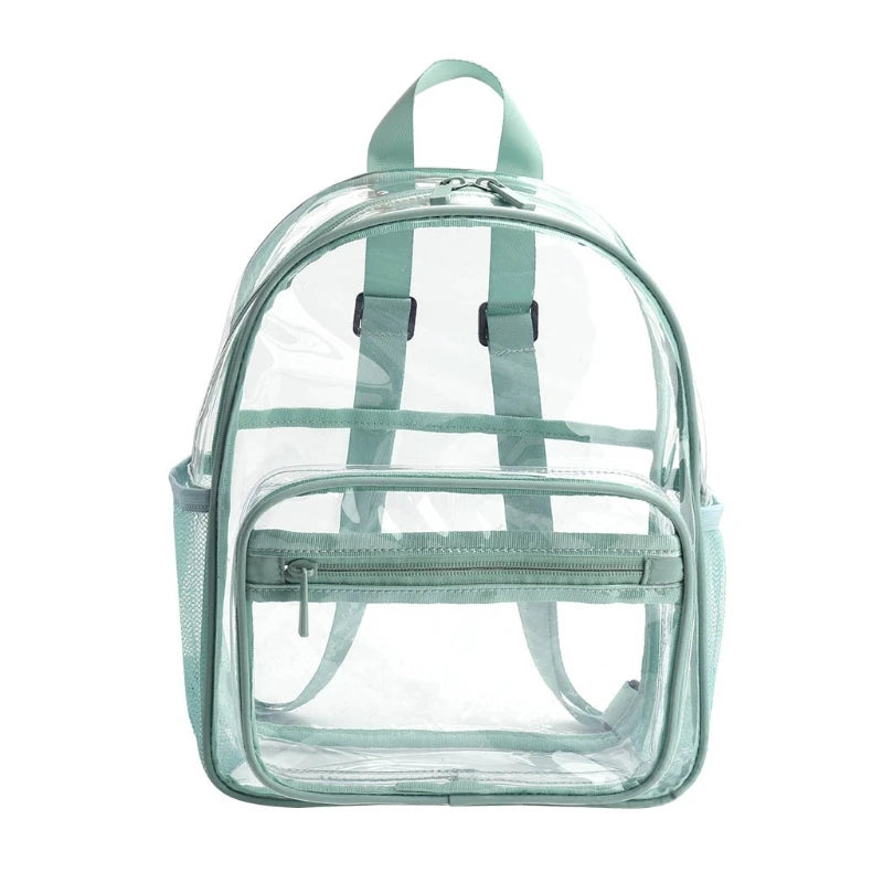 Women's Transparent Waterproof PVC Backpack - Stylish Clear Bag for College Students