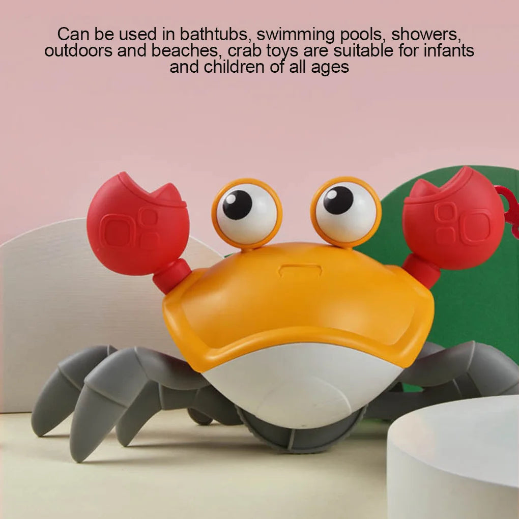 Baby Bath Tub Water Play Crab Toy Clockwork Portable Beach Children Shower Accessory Baby Pulling a String to Learn to Walk